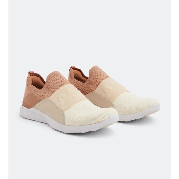 APL TechLoom Bliss Slip On Running Sneakers Blush/Sea Salt/White Women's Size 8 - Picture 1 of 14